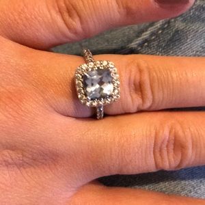 Aquamarine Cushion Ring